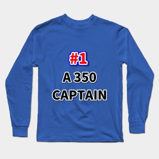 Number one A350 captain Long Sleeve T-Shirt